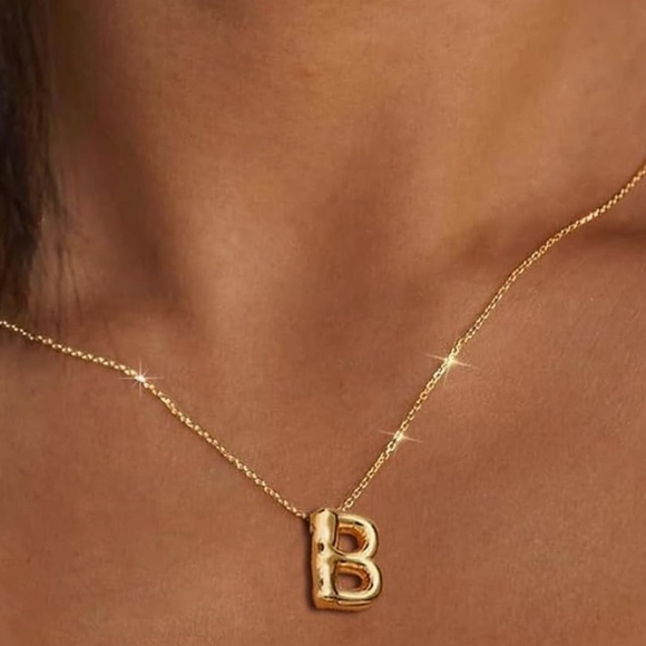 Jewelry - BRAND NEW, STILL IN THE PACKAGE Trendy Bubble Initial Charm and Necklace